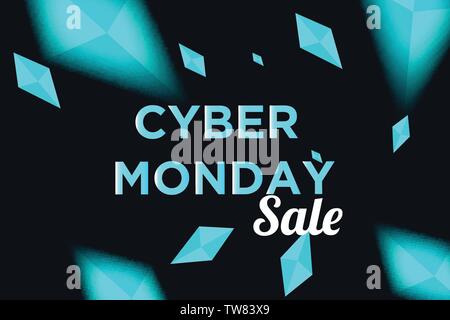 Cyber Monday Sale Background for Good Deal Promotion. Cyber Monday Banner and Label for Website. Stock Vector