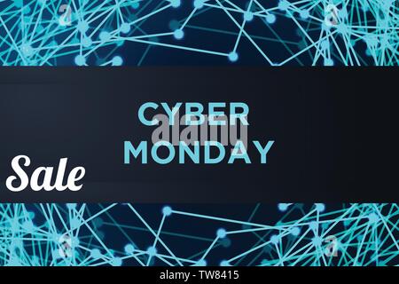 Sale technology banner for cyber monday Stock Vector