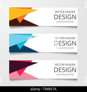 Vector abstract web banner design template. Collection of web banner template. Abstract geometric web design banner template. Header - landing page We Stock Vector