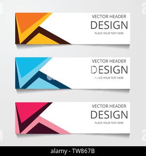 Vector abstract web banner design template. Collection of web banner template. Abstract geometric web design banner template. Header - landing page We Stock Vector