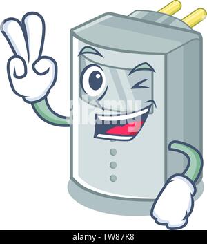 Two finger motion sensor in the cartoon shape Stock Vector