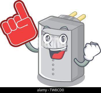Foam finger motion sensor placed above character table Stock Vector