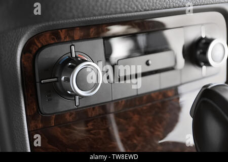 Air conditioning control panel in car, closeup Stock Photo