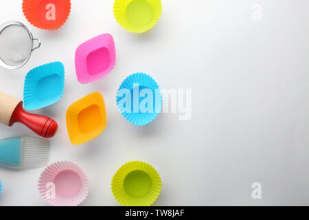 Kitchen utensils for pastries on white background Stock Photo