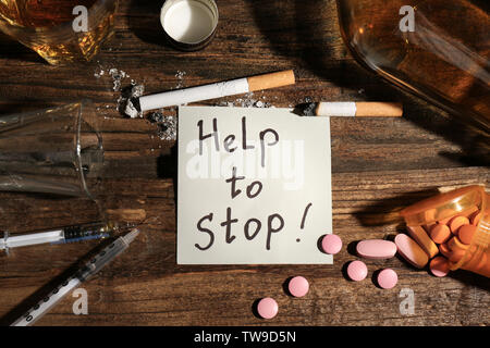 Note with words 