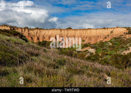 The iconic rock formations and boardwalk at Sugarloaf rock Hallett Cove South Australia on 19th June 2019 Stock Photo