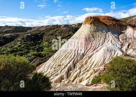 The iconic rock formations and boardwalk at Sugarloaf rock Hallett Cove South Australia on 19th June 2019 Stock Photo