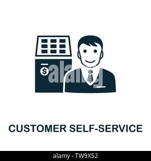 Customer Self-Service vector icon symbol. Creative sign from icons collection. Filled flat Customer Self-Service icon for computer and mobile Stock Vector