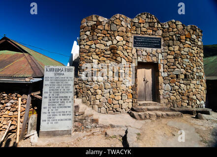 Khonoma Fort, Khonoma Village, Nagaland, India. Stock Photo