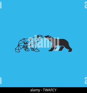 Great and Awesome Bear logo mascot Stock Vector