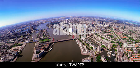 Panorama aerial of Rotterdam, the Netherlands Stock Photo