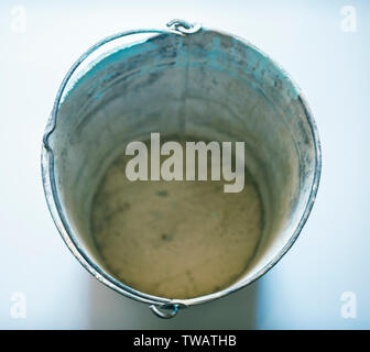 The Zinked Iron Grunge Bucket, Empty Galvanized Metal Bucket Stock Photo