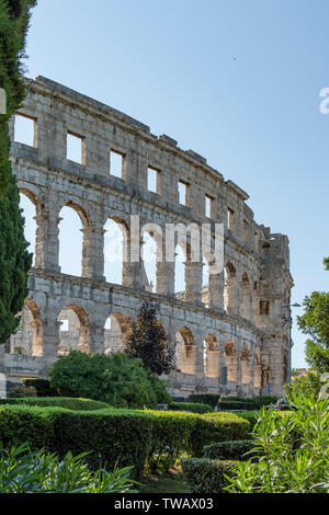 Roman Amphitheatre at Pula, Croatia Stock Photo