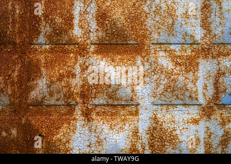 Rusty Metal Garage Door as Background Stock Photo