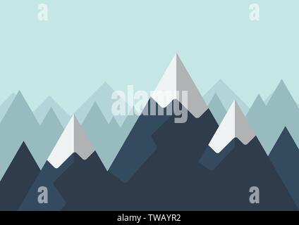 Mountain in flat style. Vector illustration Stock Vector