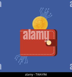 Libra money currency with wallet. Vector illustration Stock Vector