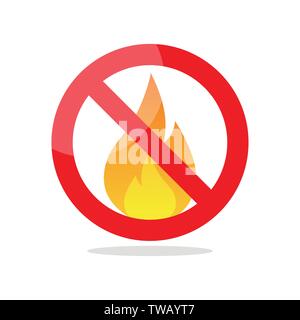 No fire vector sign. Vector illustration Stock Vector