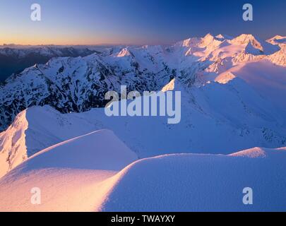 Austria, Tyrol, Oetztal Alps, view from the Wurmkogel (peak) to the Hochfirst (peak). Stock Photo