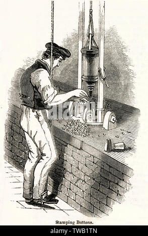 Bottoni dorati, 1800-1820, prodotti a Birmingham Foto stock - Alamy