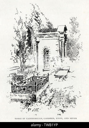 Graves at St Anne's Church, Kew, 1897 Stock Photo