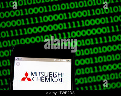 In this photo illustration the Mitsubishi Chemical Holdings logo is seen displayed on a smartphone Stock Photo