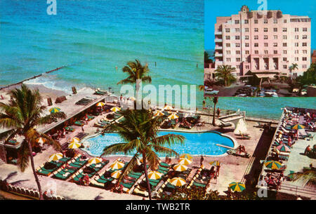 The Atlantis Hotel - Pool - Cabana Club, Miami Beach, USA Stock Photo