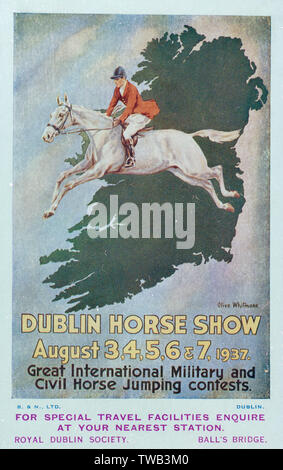 Advertisement for the Dublin Horse Show, August 1937 Stock Photo