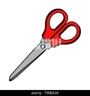 scissors cut school supply icon Stock Vector
