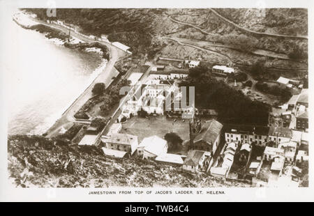 Jamestown, St Helena - view from the sea Stock Photo