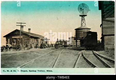 Railway Depot, Spring Valley, Minnesota, USA Stock Photo