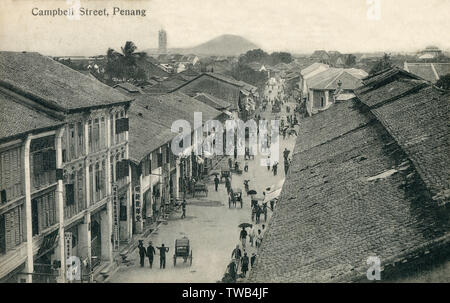 George Town, Penang, Malaysia - Campbell Street Stock Photo