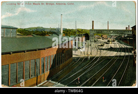 View of railway tracks at Ansonia, Connecticut, USA Stock Photo