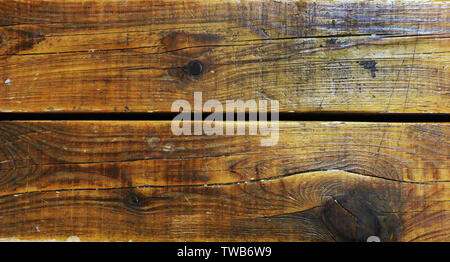 Varnished wooden bars beam. Close up horizontal view background texture. Abstract surface of old wooden chairs. Stock Photo