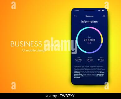 Vector graphics mobile infographics with four options. Template for creating mobile applications, workflow layout, diagram, banner, web design Stock Vector