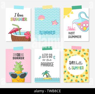 vector set of sunglasses with palm tree reflection. hello summer ...