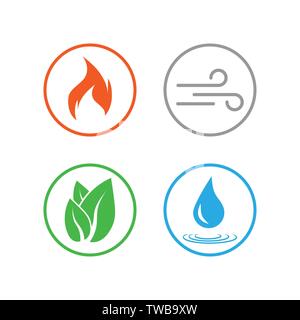 Four elements symbol. Vector illustration flat Stock Vector