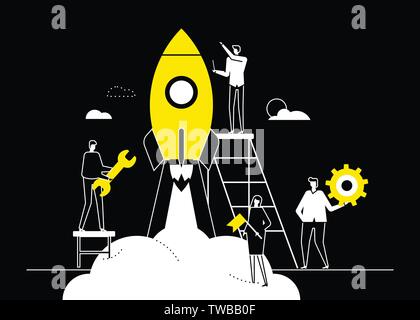 Startup - flat design style conceptual vector illustration Stock Vector ...