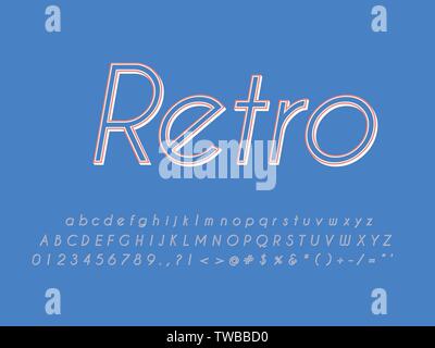 Retro font and alphabet. Stock vector illustration Stock Vector