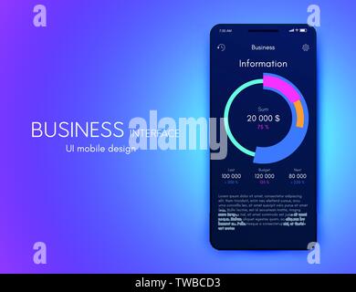 Vector graphics mobile infographics with four options. Template for creating mobile applications, workflow layout, diagram, banner, web design Stock Vector