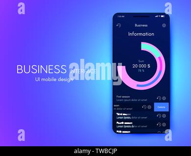 Vector graphics mobile infographics with four options. Template for creating mobile applications, workflow layout, diagram, banner, web design Stock Vector