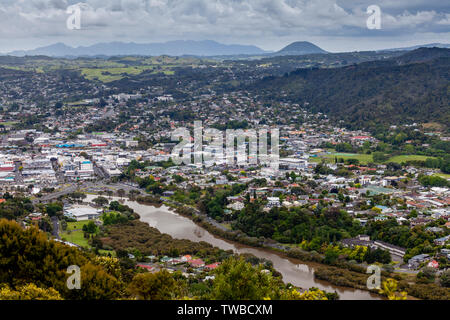 An Elevated View Of The City Of Whangarei, North Island, New Zealand Stock Photo