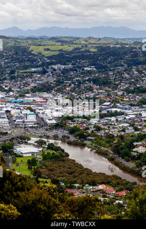 An Elevated View Of The City Of Whangarei, North Island, New Zealand Stock Photo