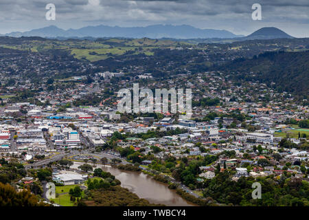 An Elevated View Of The City Of Whangarei, North Island, New Zealand Stock Photo