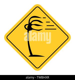 Wind traffic sign isolated on white background Stock Vector