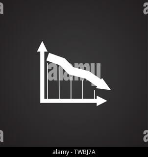 The graph down icon. Chart below and loss, reduction symbol. Flat ...