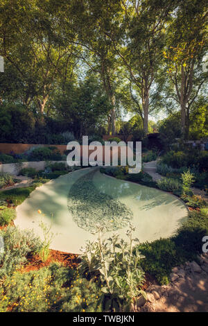 The Dubai Majlis Garden at the Chelsea Flower Show in London, UK. Stock Photo