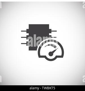 Computer chip related icon on background for graphic and web design. Simple illustration. Internet concept symbol for website button or mobile app. Stock Vector