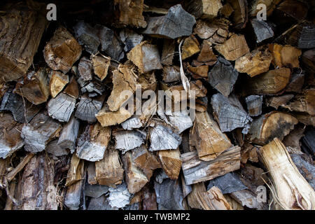 Pile of wood stack on top of each other Stock Photo