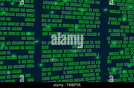 Digital matrix background of binary code, data flow in the digital age, binary code network Stock Photo