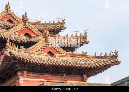 Dai Temple Corner Tower, Tai'an, Shandong Province Stock Photo